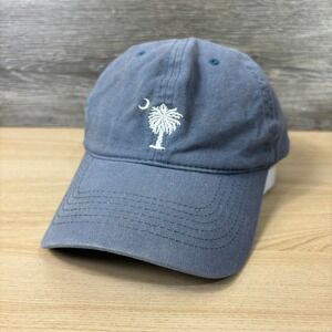 Palm Tree Hat Cap Strap Back Blue Beach Night Adjustable
